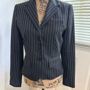 Ralph Lauren lined Black Pinstripe Blazer Professional Style size 4p